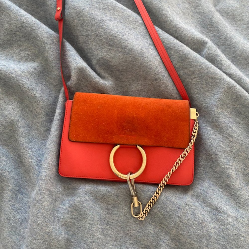 Red Chloe Faye Shoulder Bag